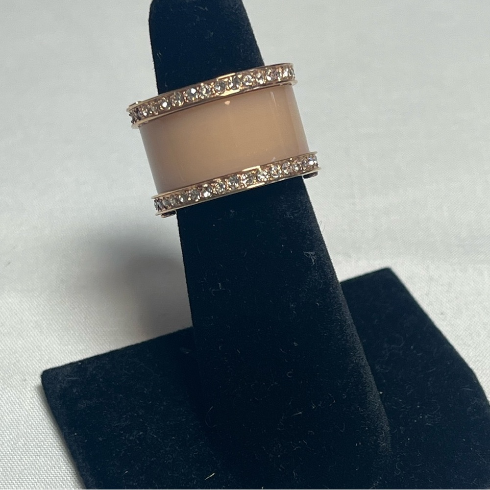 Michael Kors Rose Gold and Coral Barrel Ring
